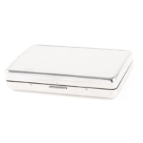 Ruilogod Männer Silberfarben polierte Dual-Seiten-Geschäftsname-Karten-Koffer 10x6.5cm von Ruilogod