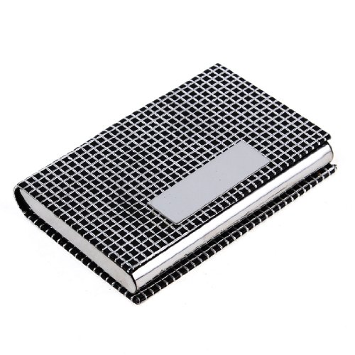 Ruilogod Magnetischer Schließung schwarzer silberner Tongitterdruck Metall Bankkartenhalter Box Fall von Ruilogod