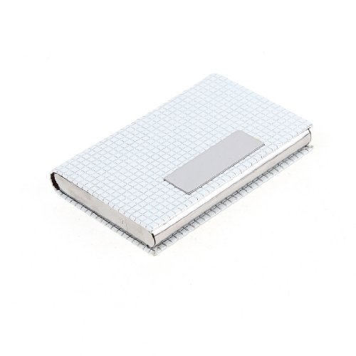 Ruilogod Magnetischer Verschluss Weiß Silberton Metall Bank Karten Holding Box Fall Organizer von Ruilogod