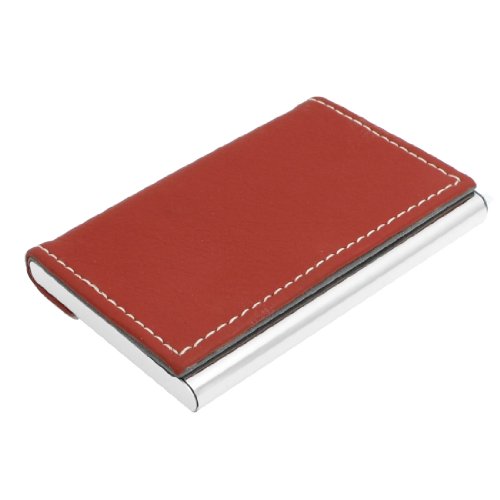 Ruilogod Magnetischer Verschluss rotes Faux-Leder-beschichteter Rechteck-Geschäftsname-Karten-Fall von Ruilogod