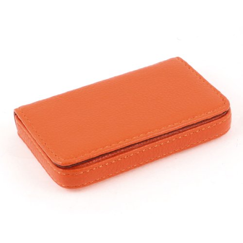 Ruilogod Mini-Kunst-Leder-Flanell-Futter-Flap-Visitenkarten-Speicher-Halterorange von Ruilogod