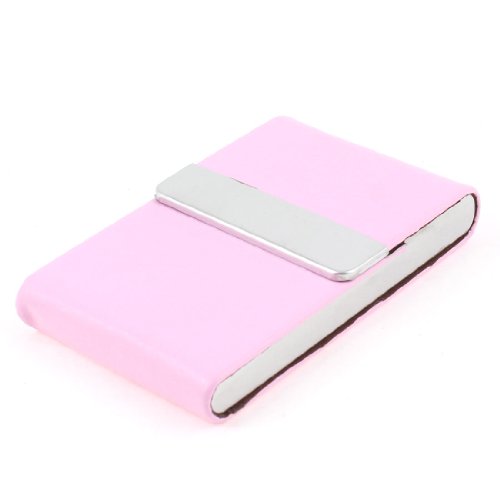 Ruilogod Mini-Kunst-Leder-beschichteter Metall-Flap-Visitenkartenhalter Rosa von Ruilogod