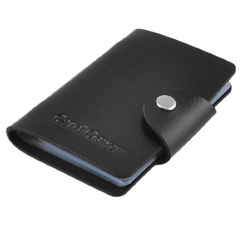 Ruilogod Notebook-Stil Press-Stud-Botton 10 Blatt Bankkarten-Fall-Organizer schwarz von Ruilogod