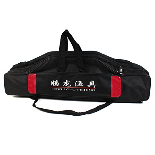 Ruilogod Nylon 5 Fächer Reißverschluss Angelpolstab Tragen Schultertasche von Ruilogod