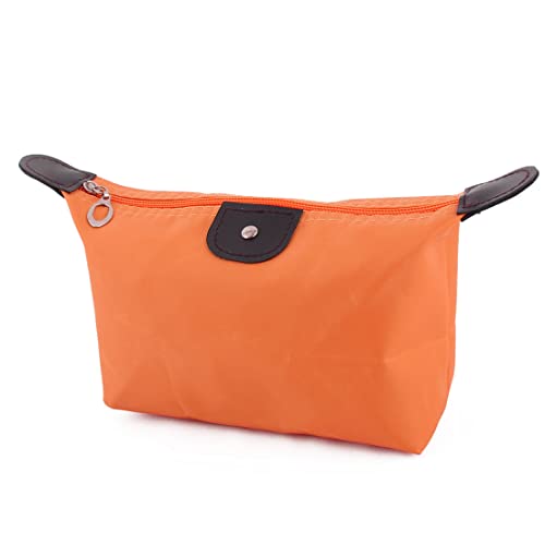 Ruilogod Nylon Dame Water Resistent Cosmetic Makeup Organizer Halter Tasche Handtasche Orange von Ruilogod