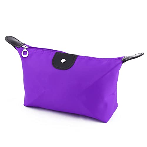Ruilogod Nylon Dame Water resistenter kosmetischer Make-up-Organizer-Halter-Tasche Handtasche lila von Ruilogod