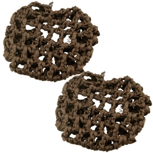 Ruilogod Nylon-Mesh-Elastic-Knoten Snoodnetto Ballet Bun-Abdeckung Haarnetz-2pcs Brown für Frauen Ruilogod Nylon-Mesh-Elastic-Knoten Snoodnetto Ballet Bun-Abdeckung Haarnetz-2pcs Brown für Frauen von Ruilogod