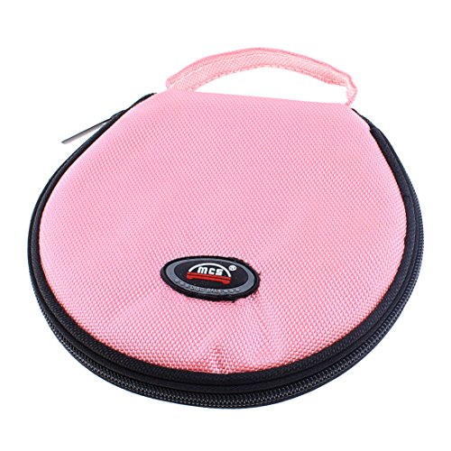Ruilogod Nylon Reißverschluss 20 Taschen DVD Halter Tasche Tragen Fall Rosa von Ruilogod