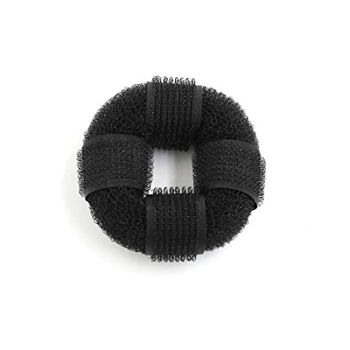 Ruilogod Nylon schwarzer runder Brötchen donutförmige Frisur Damen-Updo-Haar-Twist-Tool von Ruilogod