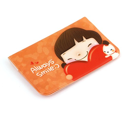 Ruilogod Orange Deckel aus Kunststoff Nette Mädchen druckt 24 Kapazität VIP Card Case Inhaber von Ruilogod