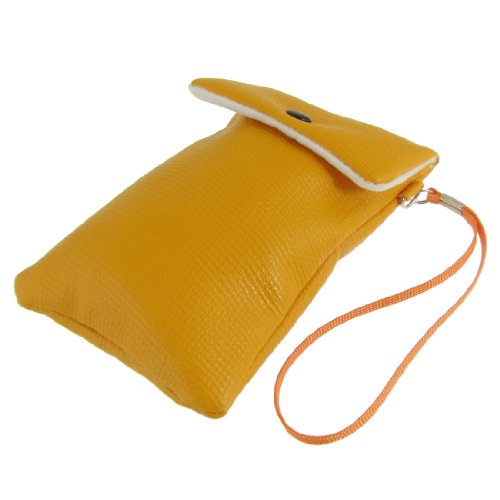 Ruilogod Orange Faux Leder Weiche Oberflächenklappe Taschenhalter Tragetasche von Ruilogod