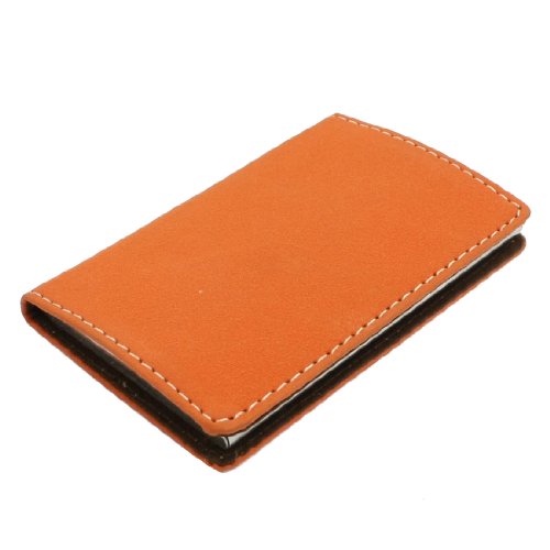 Ruilogod Orange Faux-Leder-beschichteter Kaffee-Farb-Flanell-Futter-VIP-Visitenkarten-Fall von Ruilogod