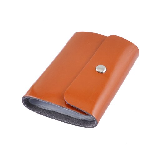 Ruilogod Orange-Kunstleder-Druckknopf-Button 26 Blatt Kreditkarteninhaber von Ruilogod