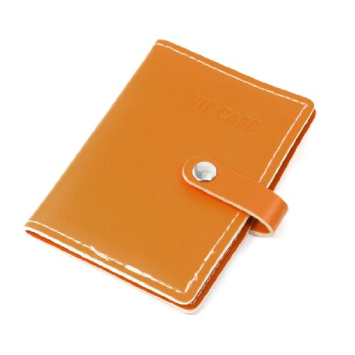 Ruilogod Orange-Kunstleder-Snap-Knopf-Schließkreditkartenhalter von Ruilogod