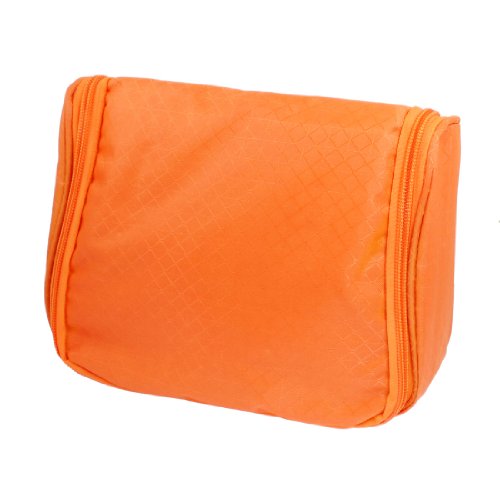 Ruilogod Orange Polyester Nylon Reißverschluss Handtuch Kamm-kosmetische Beutel für die Dame von Ruilogod