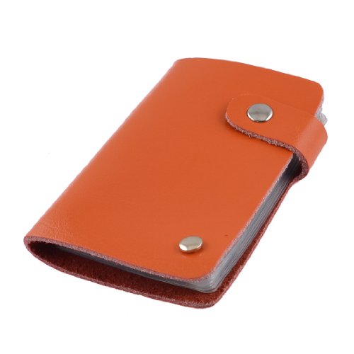 Ruilogod Orange rotes Faux-Leder-Pressehälterne 15 Blatt Business Bank-Kartenhalter von Ruilogod