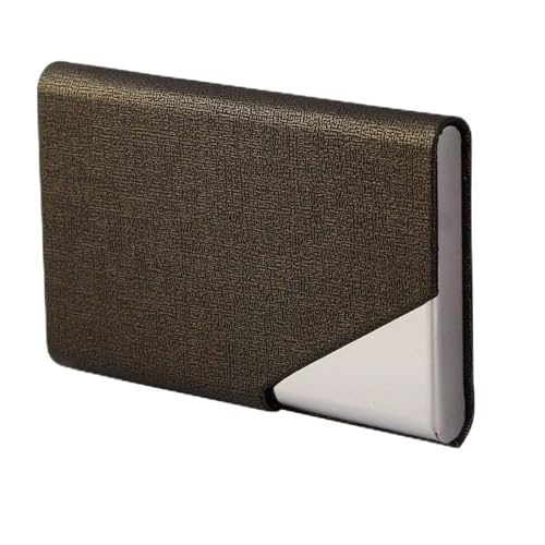 Ruilogod Outdoor-Reise-Faux-Leder-Magnet-Verschluss-Geschäftsname Kredit-ID-Karten-Fall-Kasten-Halter-Container-Organizer Bronze-Farbe von Ruilogod