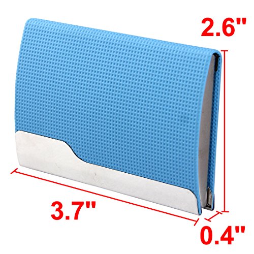Ruilogod Outdoor Travel Faux Leather Magnetic Shut Geschäftsname Kredit ID Karten Fall Kasten Halter Container Organizer Blau von Ruilogod