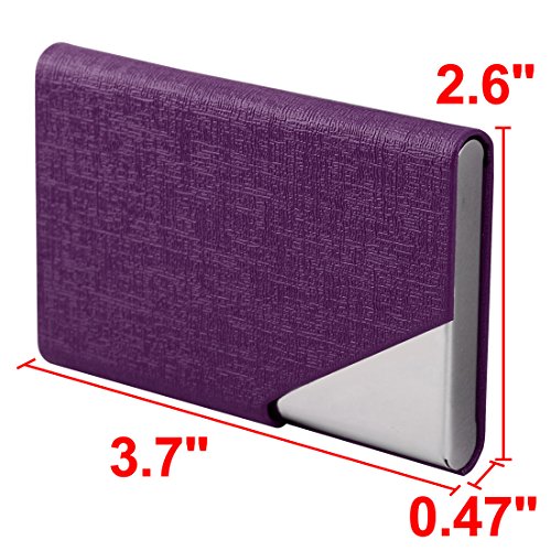 Ruilogod Outdoor Travel Faux Leder Magnetischer Schließung Geschäftsname Kredit ID Karten Fall Box Halter Container Organizer Lila von Ruilogod