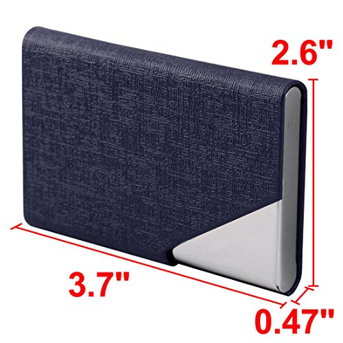 Ruilogod Outdoor Travel Faux Leder Magnetischer Schließung Geschäftsname Kredit ID Karten Fall Box Halter Container Organizer Navy Blue von Ruilogod