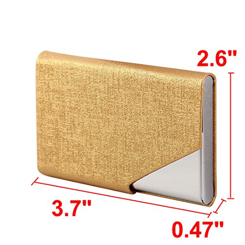 Ruilogod Outdoor Travel Faux Leder Magnetischer Schließung Geschäftsname Kredit ID Karten Fall Kastenhalter Container Organizer Goldton von Ruilogod