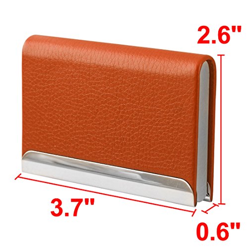 Ruilogod Outdoor Travel Metal Magnetischer Schließung Geschäftsname Kredit ID Karten Fall Kasten Halter Organizer Orange von Ruilogod