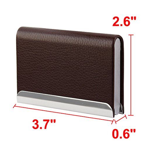 Ruilogod Outdoor Travel Metal Magnetischer Schließung Geschäftsname Kredit ID Karten Fall Kasten Halter Organizer Schokoladenfarbe von Ruilogod