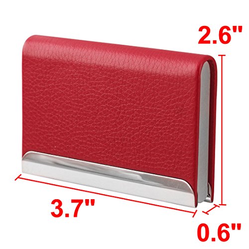 Ruilogod Outdoor Travel Metal Magnetischer Schließung Geschäftsname Kredit ID Karten Fall Kastenhalter Organizer Rot von Ruilogod