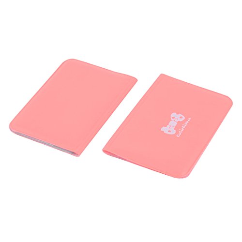 Ruilogod PVC Butterfly Knotendruck Tragbare Bankausweise Karten Aufbewahrungshalter 2 stücke Hellrosa Weiß von Ruilogod