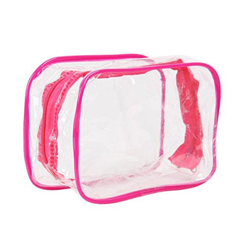 Ruilogod PVC-Kosmetik-Make-up Klare Reise-Waschbeutel Organizer Pouch Kit Fuchsie Ruilogod PVC-Kosmetik-Make-up Klare Reise-Waschbeutel Organizer Pouch Kit Fuchsie von Ruilogod
