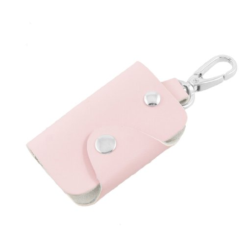 Ruilogod Pale Pink Rectangle Kunstleder Einzel Hummer-Haken-Schlüsselring-Halter-Beutel von Ruilogod
