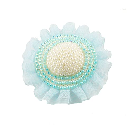 Ruilogod Perlen Strass Lace Saum Hut Form Dekor Einstellbare Schleife Haardekoration von Ruilogod