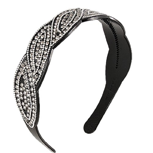 Ruilogod Plastic wulstiger Akzent Black Oval-Haar-Band für Damen Ruilogod Plastic wulstiger Akzent Black Oval-Haar-Band für Damen von Ruilogod