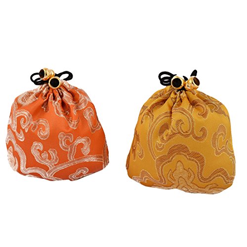 Ruilogod Polyester Fest Süßigkeit Schmuck Ring Münze Kordelzug Geldbeutel-Beutel-Geschenk-Beutel 2pcs von Ruilogod