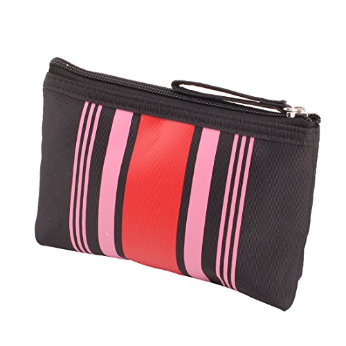 Ruilogod Polyester-Streifen-Muster-Frauen Reißverschluss-Verfassungs-Kosmetik-Beutel-Beutel-Organisator 7.1 Zoll Breite von Ruilogod