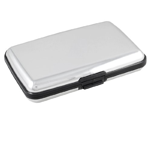 Ruilogod Portable Silver Tone 6 Slots Alloy Credit ID Visitenkartenhalter Fallkiste von Ruilogod
