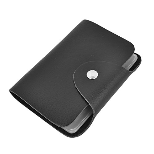 Ruilogod Press-Bolzen-Faux-Leder 24-TLG-Geschäftsname Bank-ID-Kartenhalter schwarz von Ruilogod