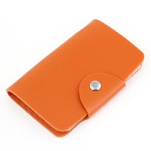 Ruilogod Presse Stud Knopfverschluss 12 Stück Seiten-Leder Visitenkartenhalter orange von Ruilogod