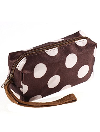 Ruilogod Punkt-Muster-Dame-Geldbeutel Wallet Key Münze ändern Halter-Organisator Brown von Ruilogod