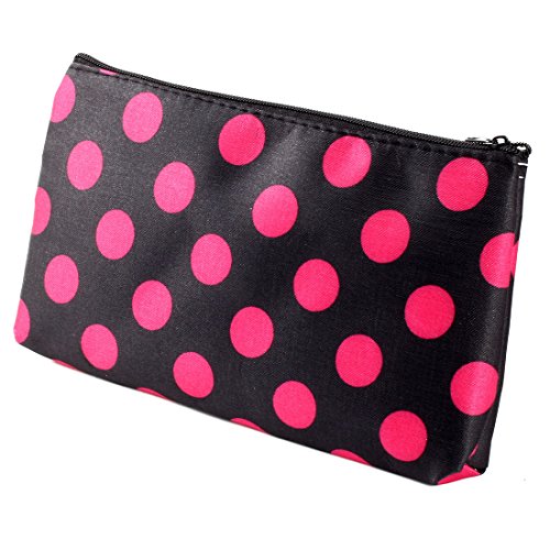 Ruilogod Punkt-Muster-Polyester-Frauen-Dame Außerhalb Reißverschluss Kosmetik Make-up-Tasche von Ruilogod