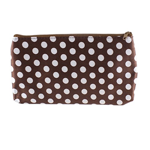 Ruilogod Punkt-Muster Zip Up Frau Make-up kosmetische Halter-Beutel-Beutel Brown von Ruilogod