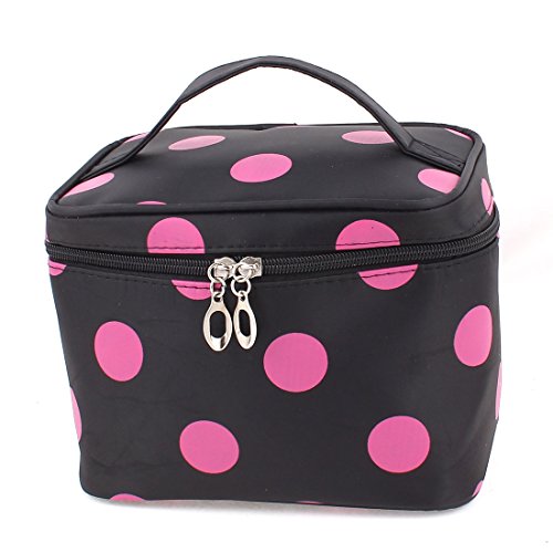 Ruilogod Punkte Muster Cosmetic Makeup Storage Case Organizer Bag Beutel Schwarz von Ruilogod