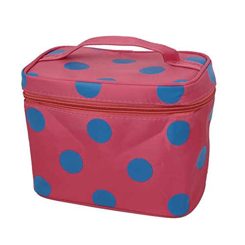 Ruilogod Punkte Muster Kosmetische Make-up Aufbewahrungskoffer Organizer Tasche Wassermelone Rot von Ruilogod
