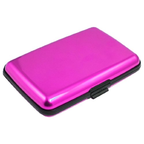 Ruilogod Rechteck Fuchsia Schwarz Alloy 6 Taschen Credit Bank-Kartenhalter-Kasten-Schutz-Box Ruilogod Rechteck Fuchsia Schwarz Alloy 6 Taschen Credit Bank-Kartenhalter-Kasten-Schutz-Box von Ruilogod