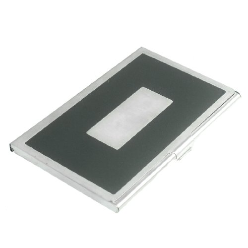 Ruilogod Rechteckige Form Silver Tone Black Metal Name Business Bank Card Case von Ruilogod