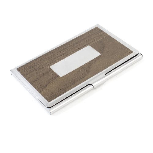Ruilogod Rectangle Metall Visitenkartenetui Organizer Holz Farbe von Ruilogod
