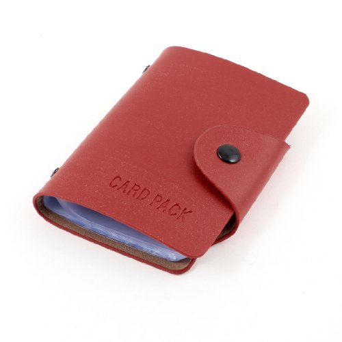 Ruilogod Red Faux Leder Press-Batterie-Taste 20 Blatt Visitenkartenhalter-Abdeckung von Ruilogod