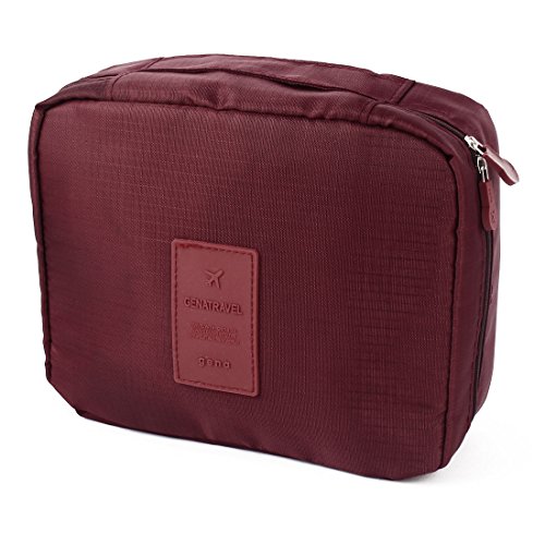 Ruilogod Reise Kulturwaren Kosmetik Makeup Tragbare Multi Storage Beutel Case Wäsche Organizer Hanging Bag Burgund von Ruilogod