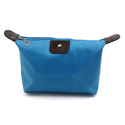 Ruilogod Reise-Make-up-Tasche Kosmetiktasche Multifunktionale Toiletten-Reißverschluss Waschen-Organizer-Behälter-Blau von Ruilogod