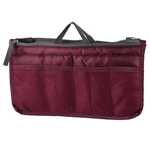 Ruilogod Reisekosmetik-Mobiltasche Multifunktionsaufbewahrung Handtasche Burgund von Ruilogod